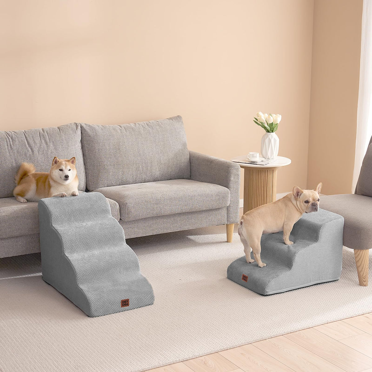 Curved Dog Stairs Ramp 4-Step Z36473