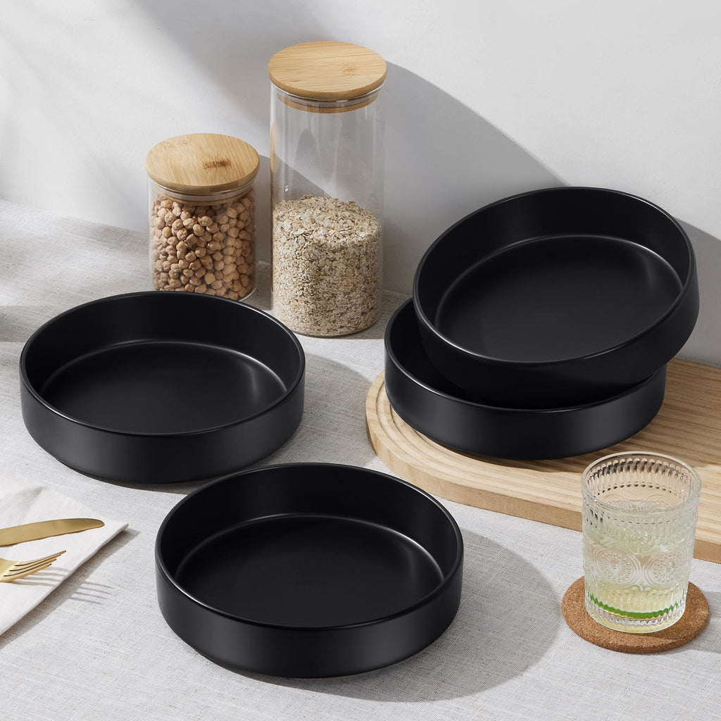 Black 18-Piece Stoneware Dinnerware Set for 6 Y273