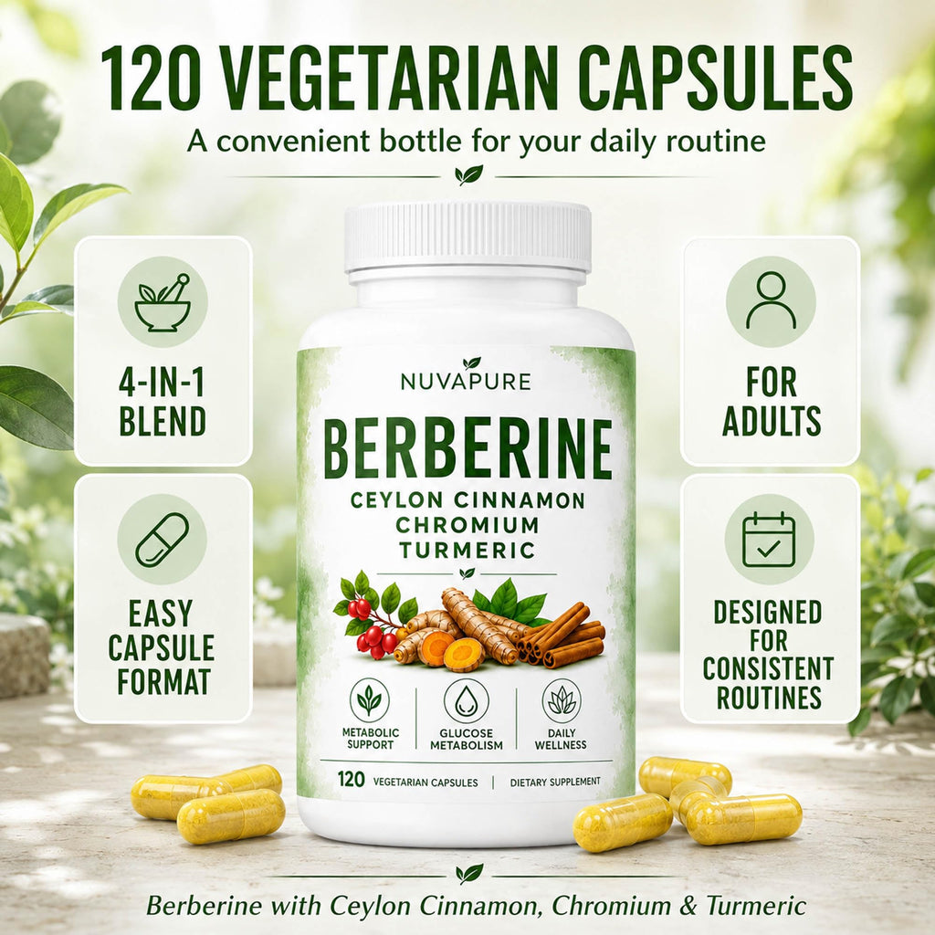 Berberine with Ceylon Cinnamon, Chromium & Turmeric, 120 Vegetarian Capsules I28586