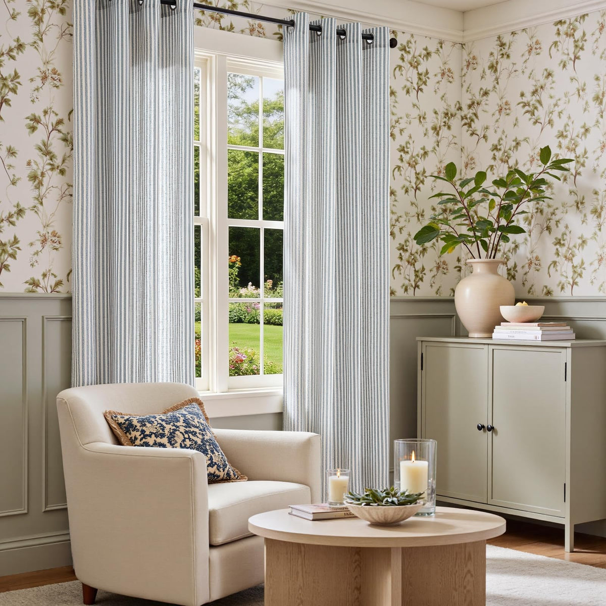 Linen Striped Curtains P6929