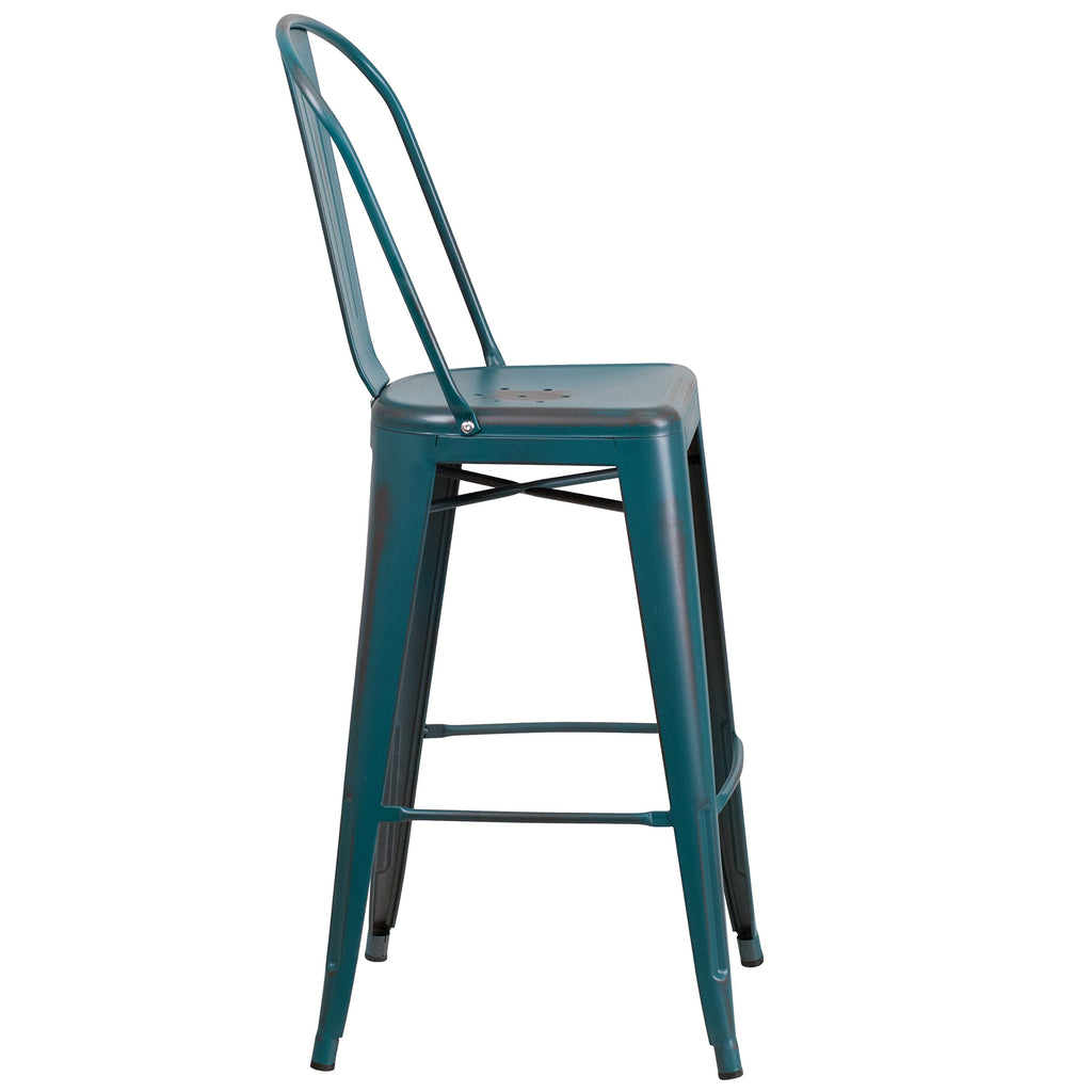 30" Metal Counter Stool with Footrest E32294