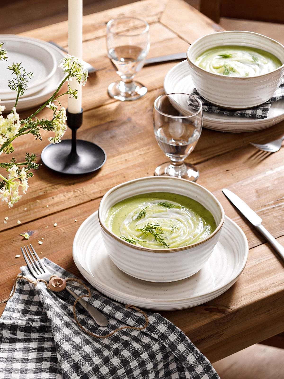Ceramic Soup Bowl Set 42 oz 7 Inch Set of 4 Arctic White Y28092