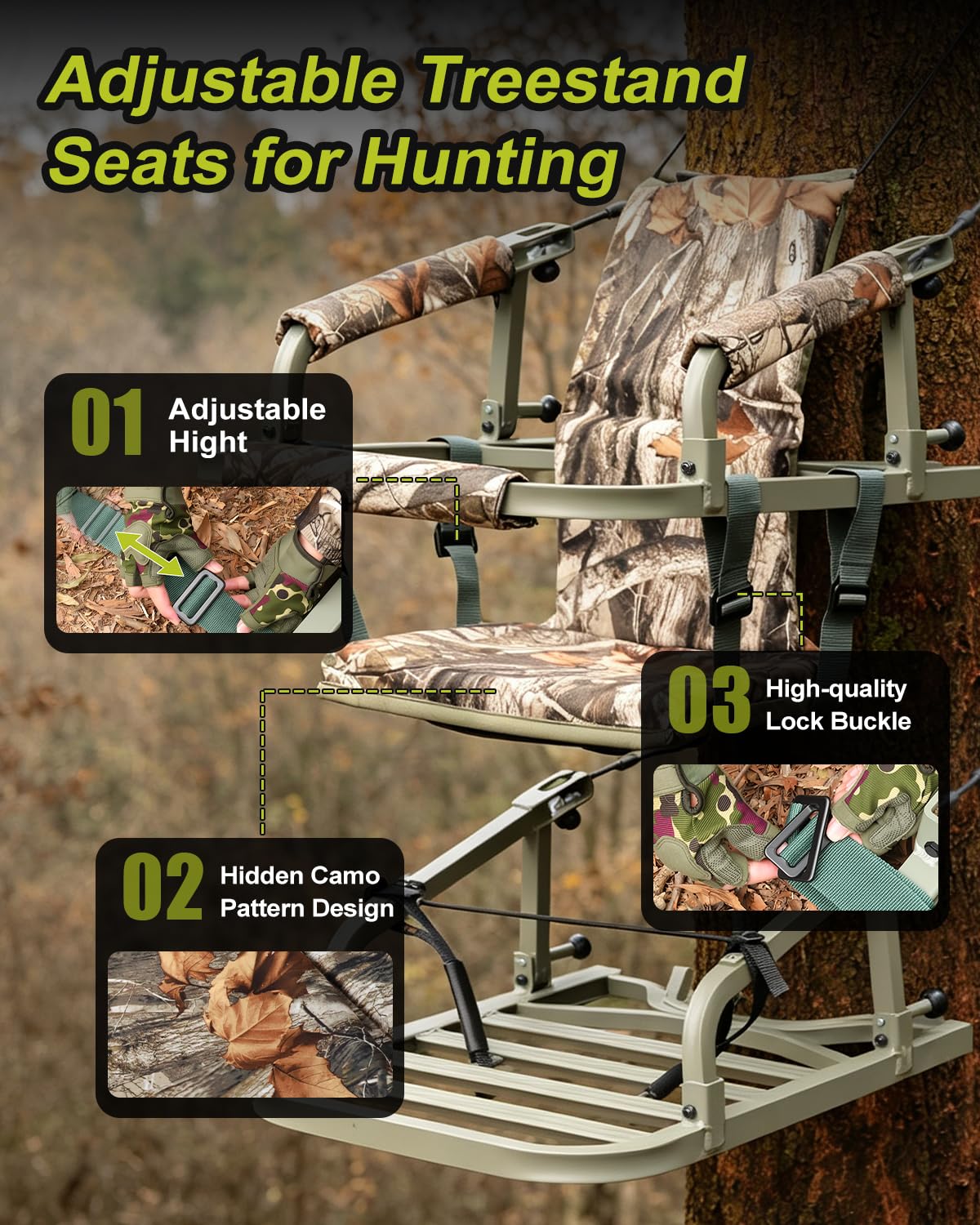 Climbing Tree Stand with Harness and Camo Seat Cushion X155885