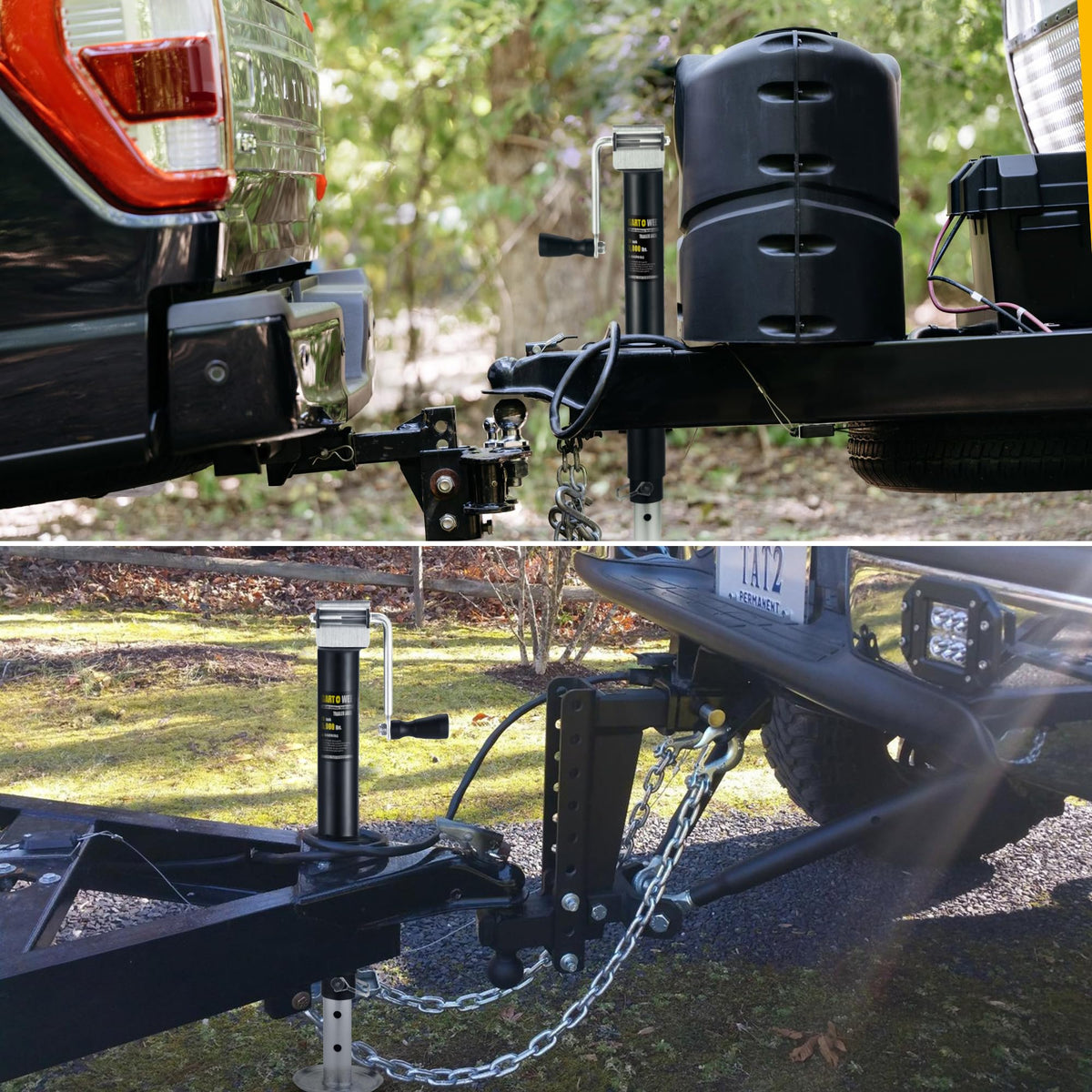 5000 lbs A-Frame Trailer Jack, 15" Vertical Travel with Adjustable Drop Leg M92743
