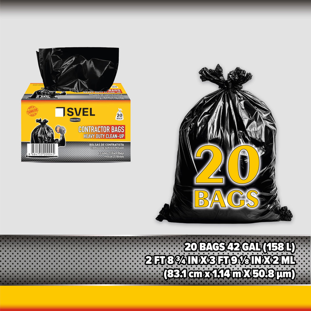 Heavy Duty 42 Gallons 2 Mil Trash Bag F939