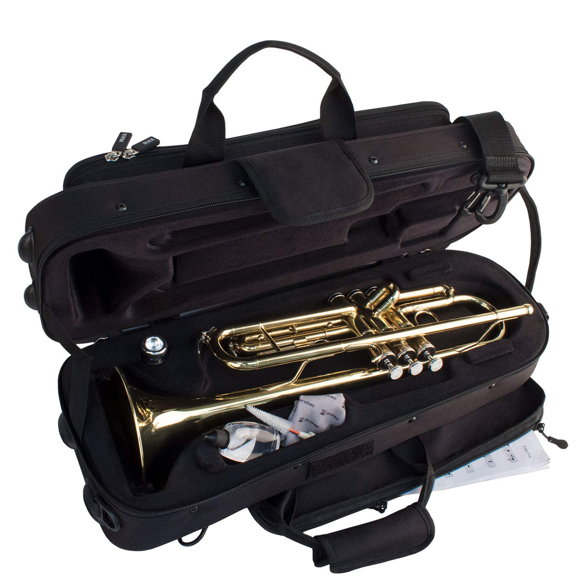 Black Trumpet Case with Sheet Music Pocket Y8980