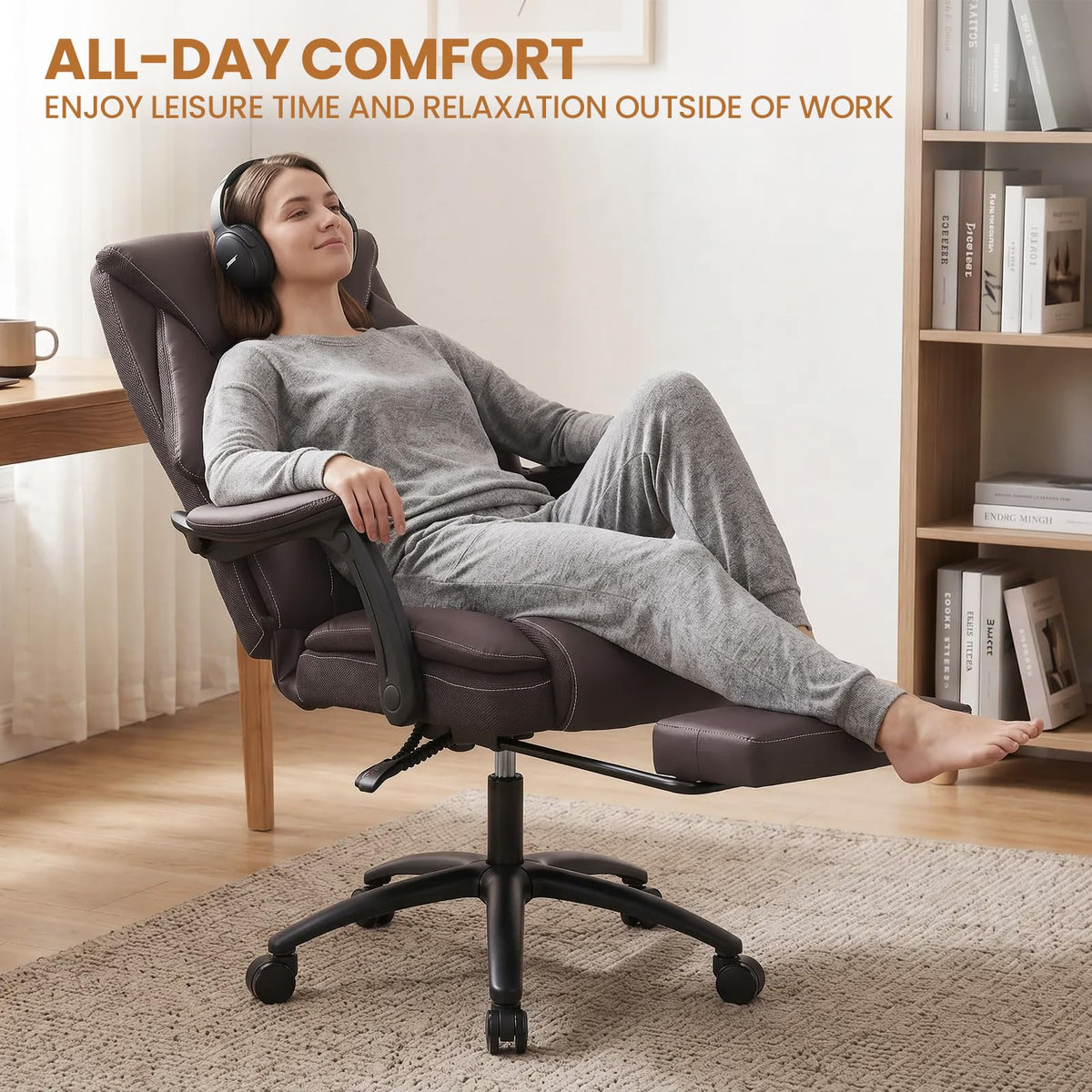 500lbs Big and Tall Office Chair with Footrest E2143