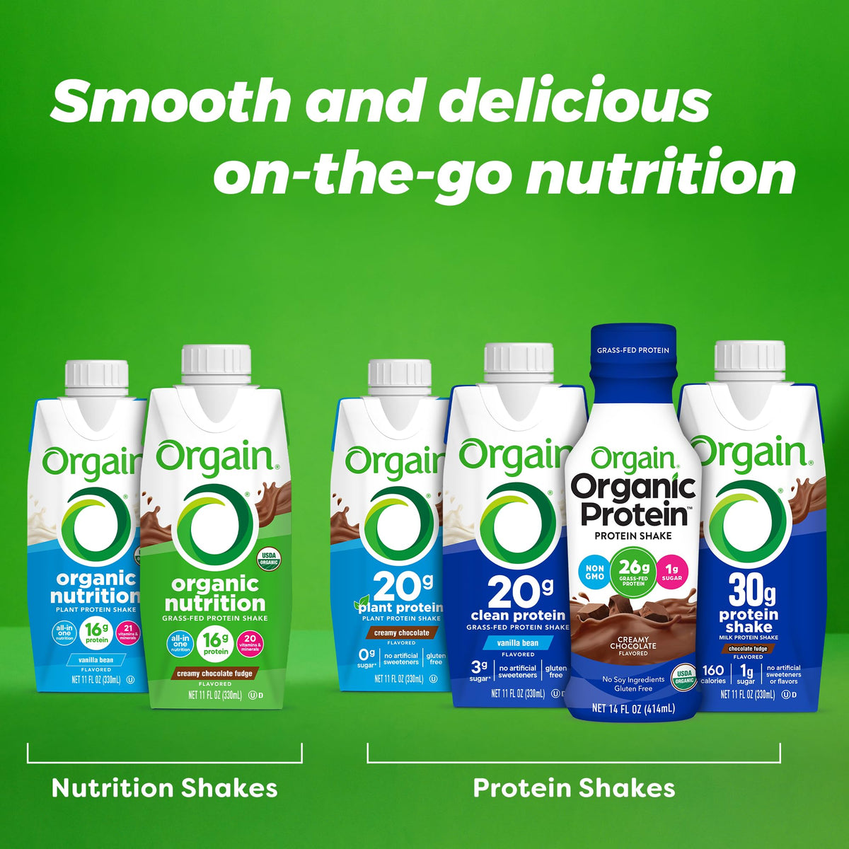 Organic Grass Fed 16g Protein Shake, Vanilla, 11oz, 12pk E5993