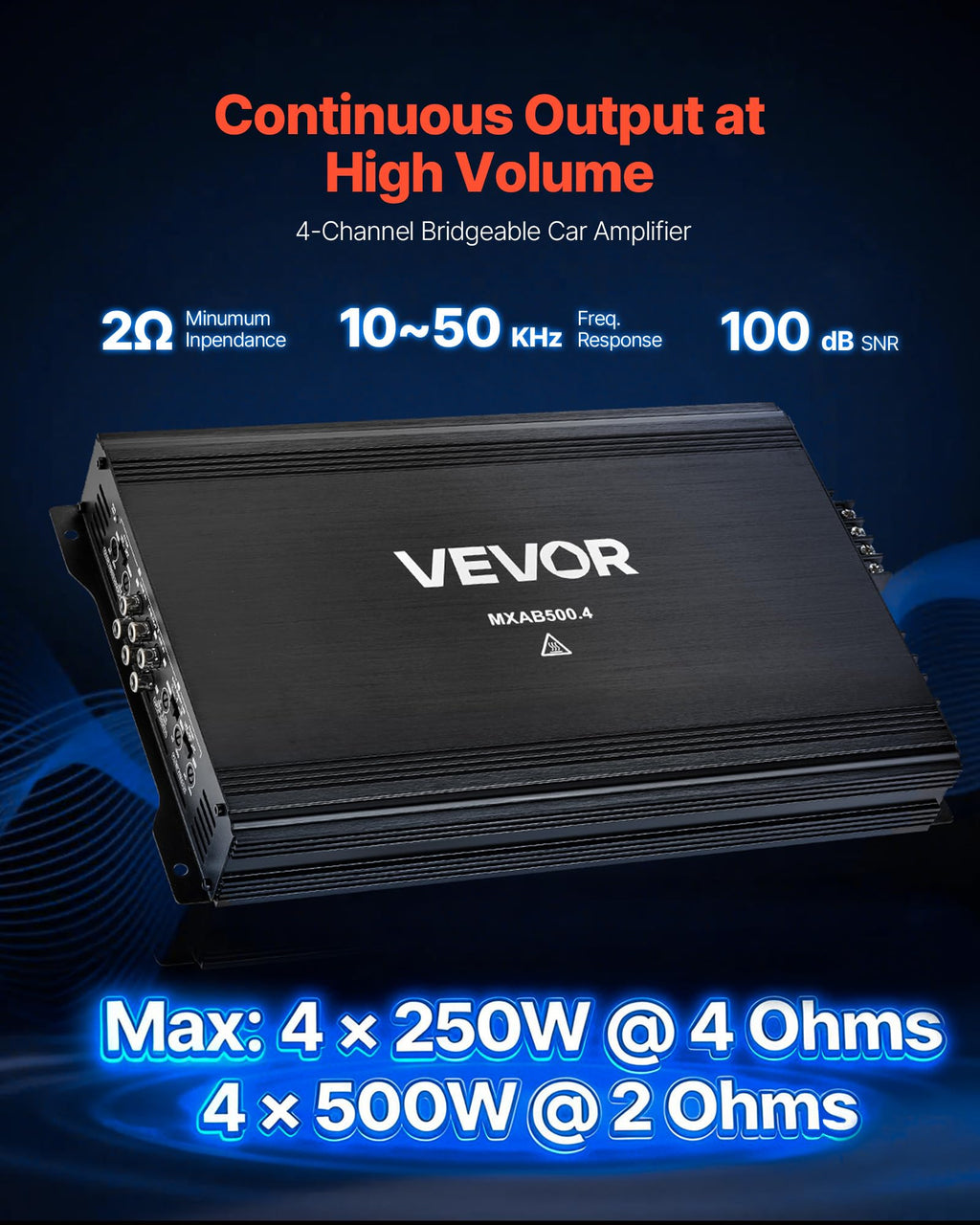 4 Channel Bridgeable Class A/B Car Audio Amplifier S938492