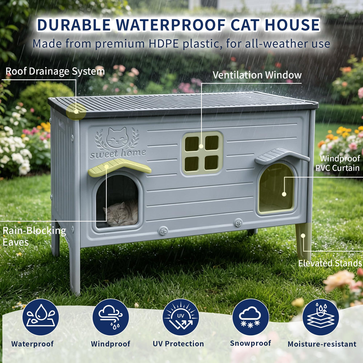 Waterproof Outdoor Cat House N688