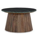 Round Fluted Marble Coffee Table D48673