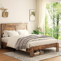 Wood Full Size Bed Frame with Headboard and Footboard I720600