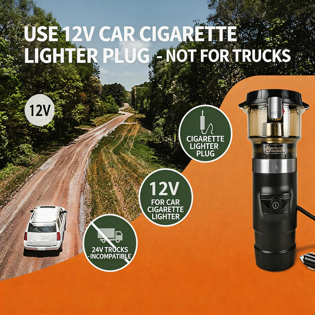 12V Portable Single Serve Car Coffee Maker with Reusable Filter T1004