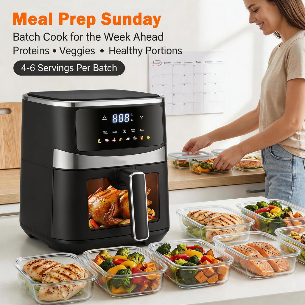 6 QT Family Size Air Fryer with Visible Cooking Window Z151