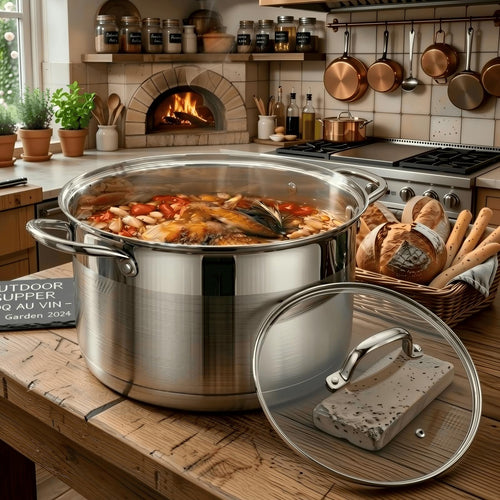 10 Quart Stainless Steel Stock Pot with Lid C8638