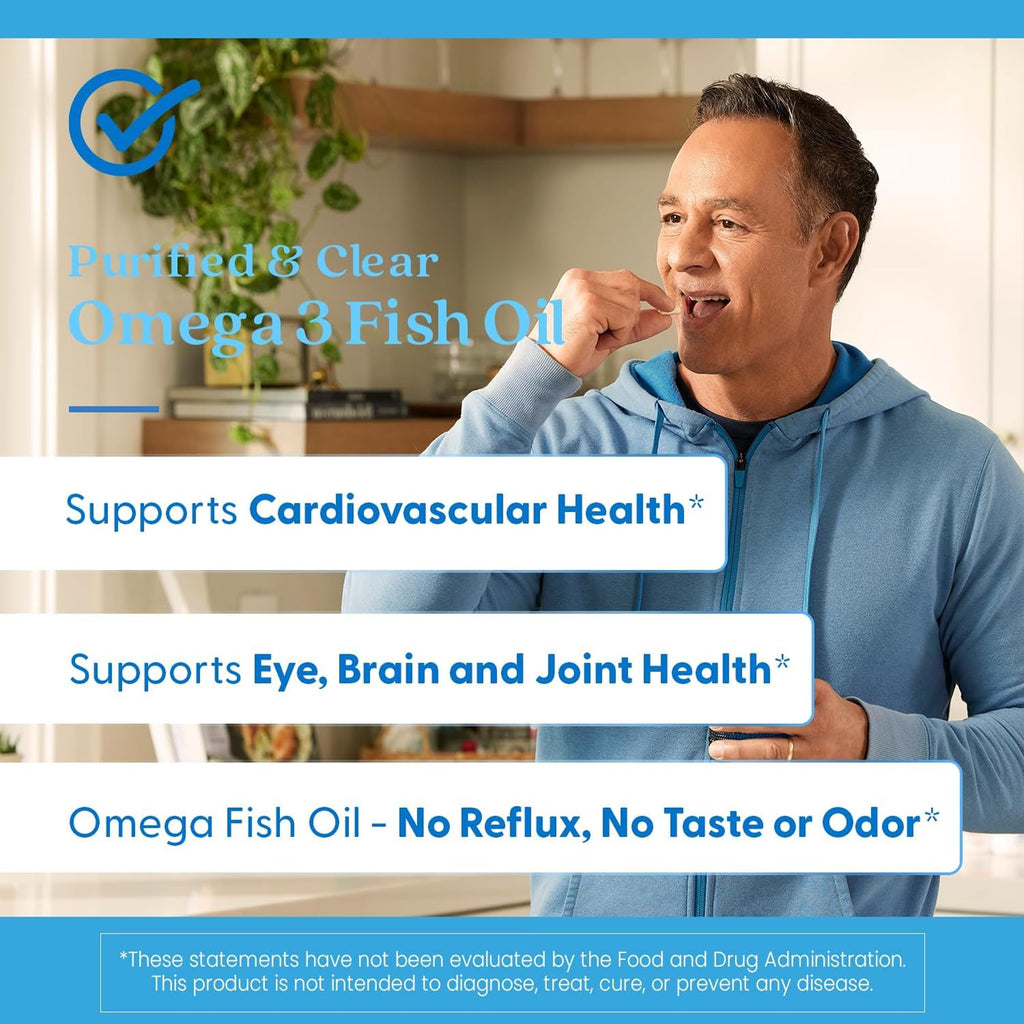 Omega 3 Fish Oil Supplement, Gluten Free, 120 Marine Softgels W53906