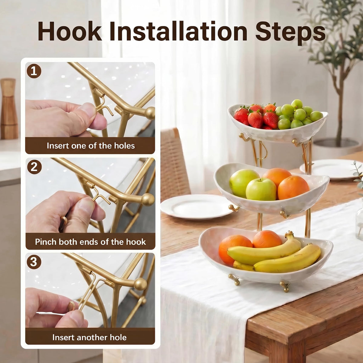 3 Tier Ceramic Fruit Bowl Stand H92731