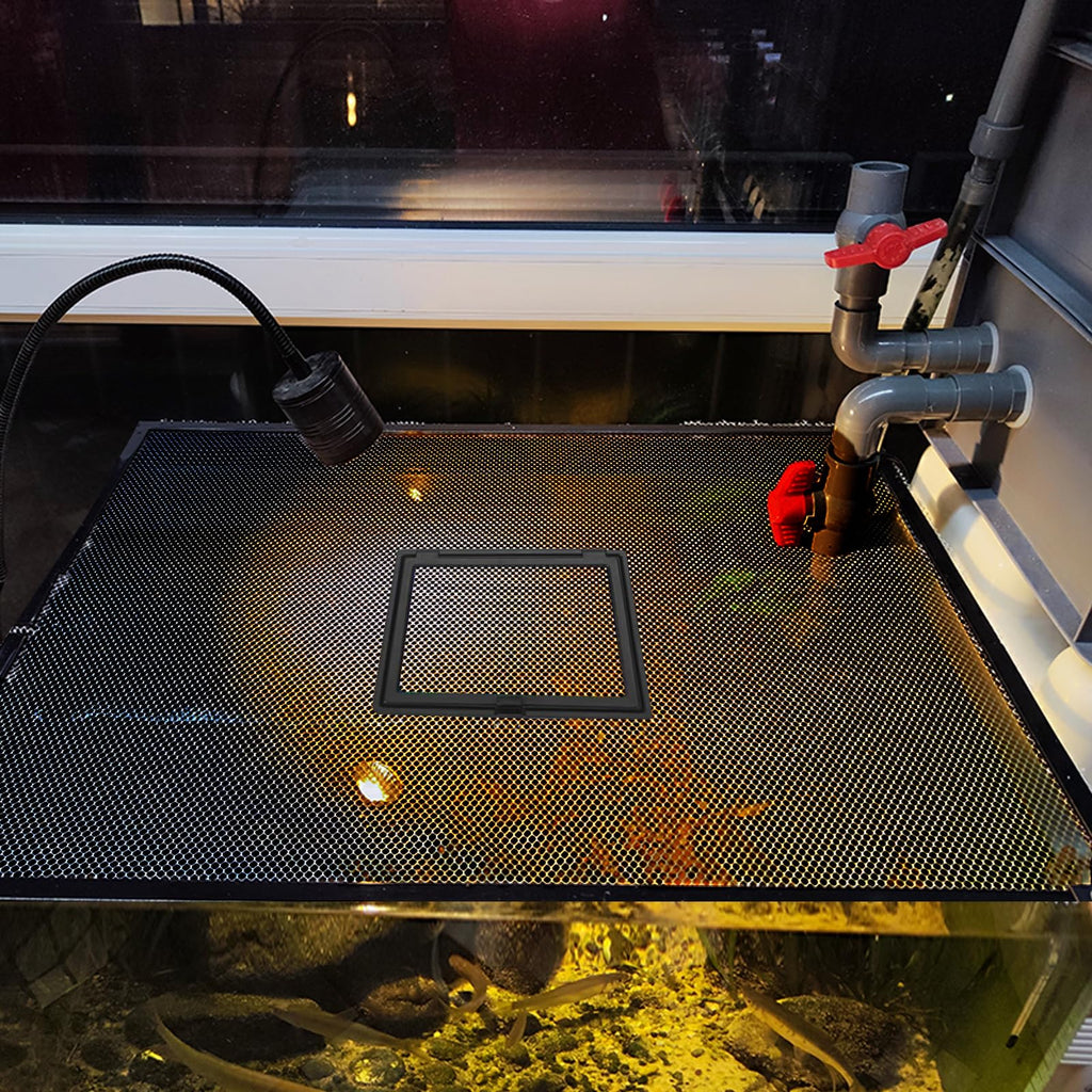 Magnetic Aquarium Net Cover with Feeding Window J969