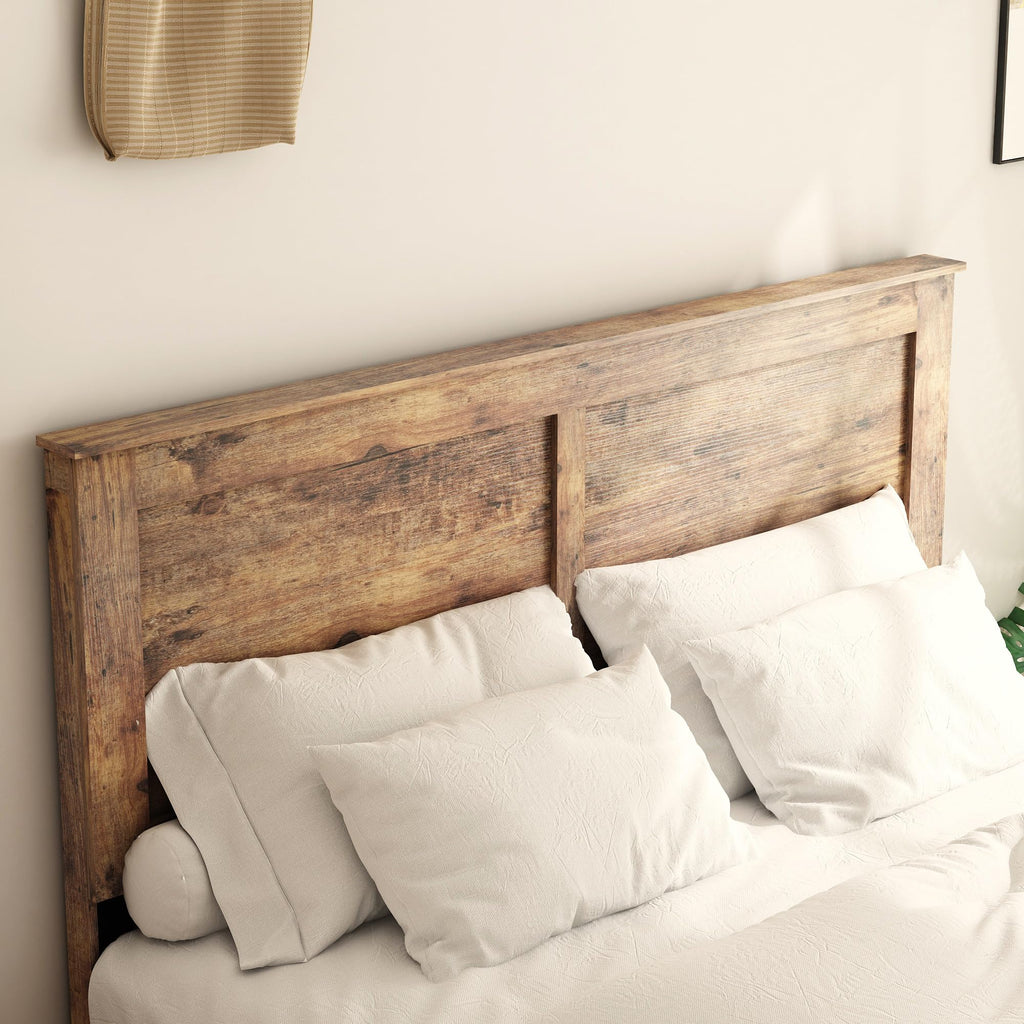 Wood Full Size Bed Frame with Headboard and Footboard I720600