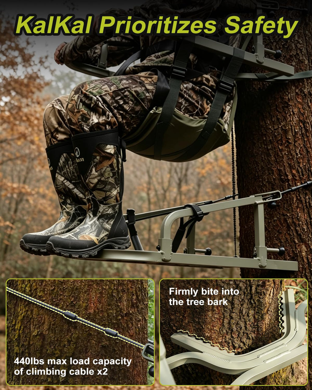 Climbing Tree Stand with Harness and Camo Seat Cushion X155885