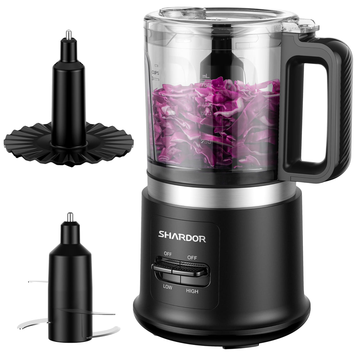 4 Cup Electric Food Processor with Stainless Steel Blades O6142