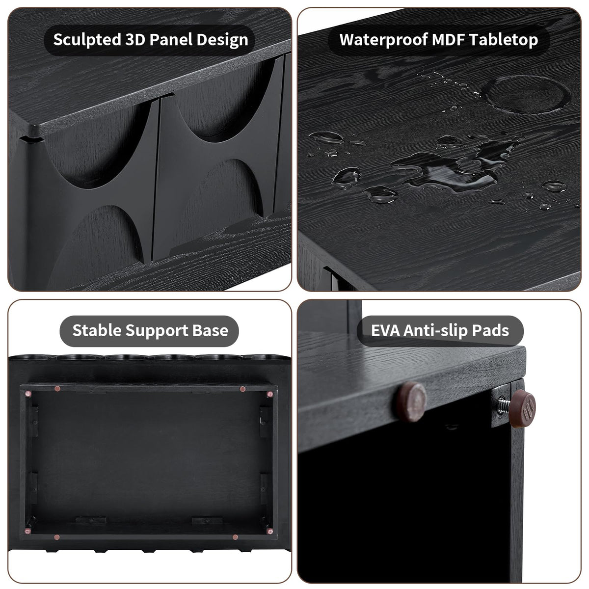 Black Coffee Table with Hidden Storage Q238
