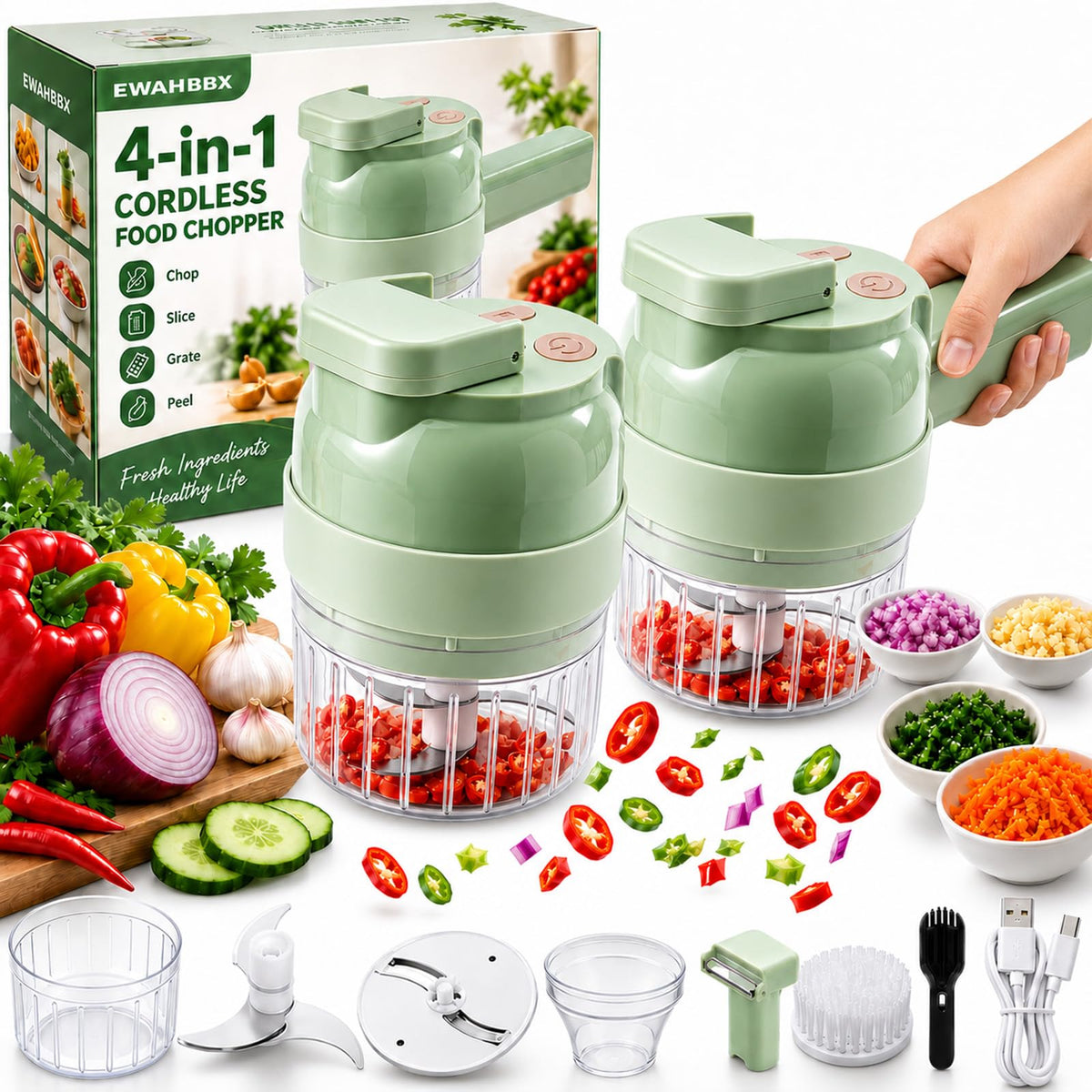 4 in 1 Handheld Electric Vegetable Chopper G7527