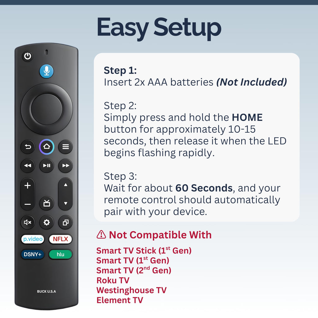Replacement Voice Remote for Smart TVs, 1 Pack B807996