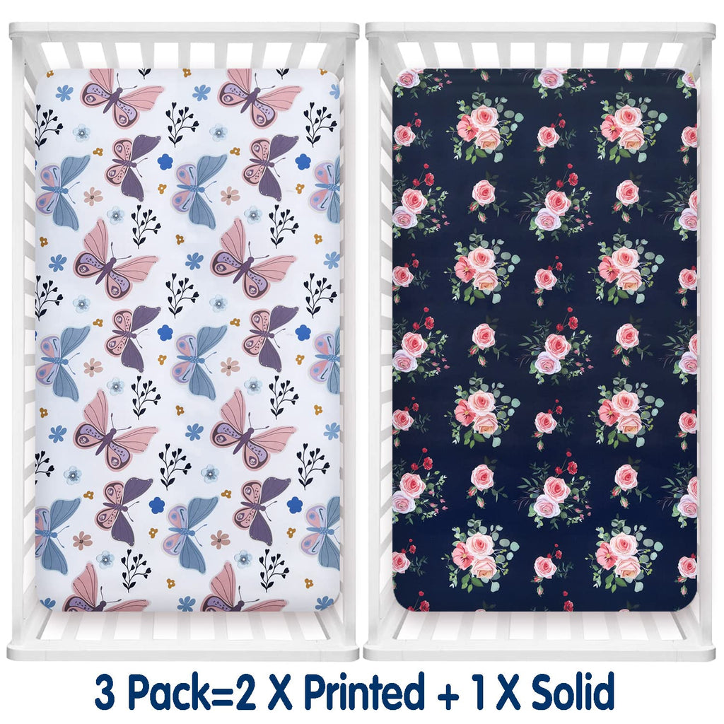 3 Pack Soft Crib Sheets 28'' X 52'' Microfiber Y26254