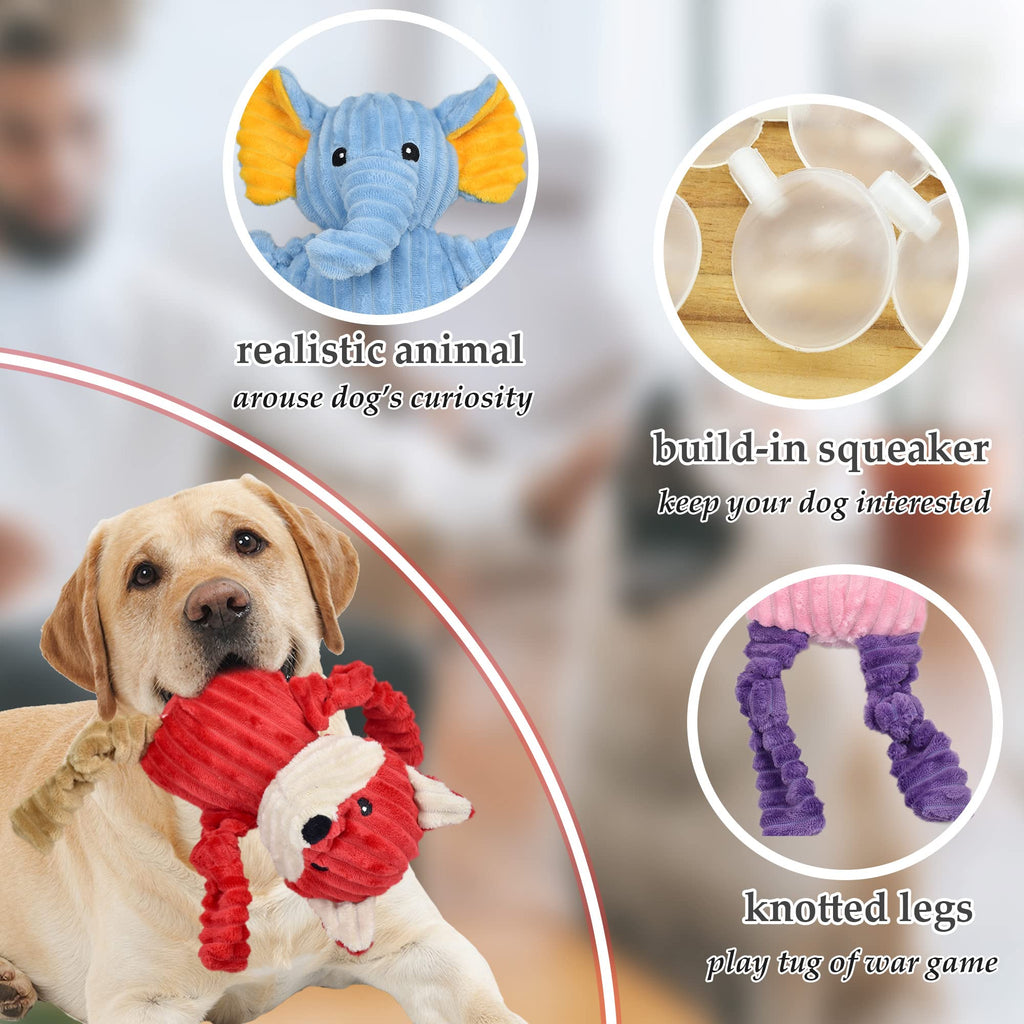 5 Pack Stuffed Squeaky Plush Dog Toys O4368