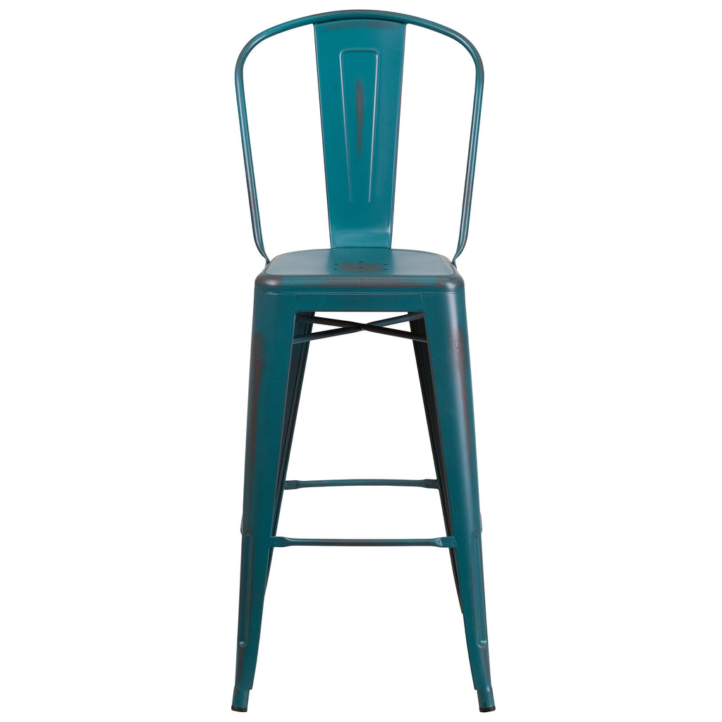 30" Metal Counter Stool with Footrest E32294