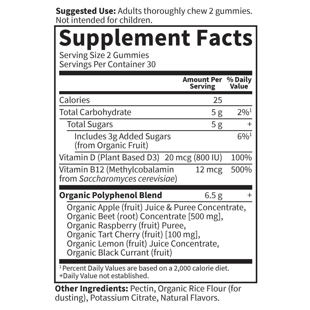 Organic Beet Gummies Raspberry Flavored 30 Servings Z428
