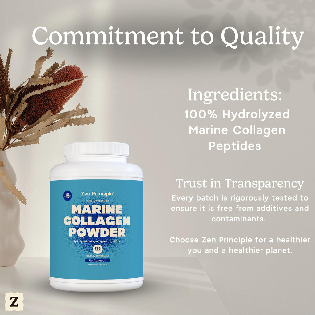 Marine Collagen Peptides Powder 3 lb. Wild-Caught Fish, Non-GMO. Hydrolyzed Types I, II, III & IV Protein. D643