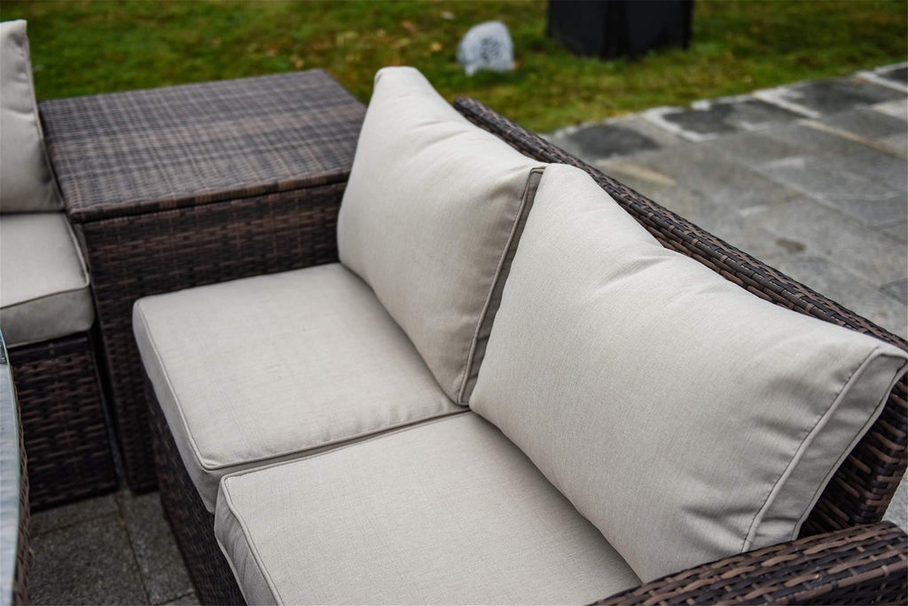 7 Pcs Rattan Wicker Sofa Set with Storage Box and Cushions Z403