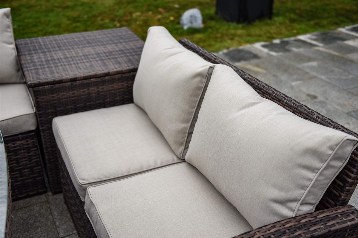 7 Pcs Rattan Wicker Sofa Set with Storage Box and Cushions Z403