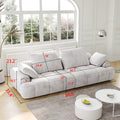 Light Gray Velvet 3 Seat Sofa with Pillow E647