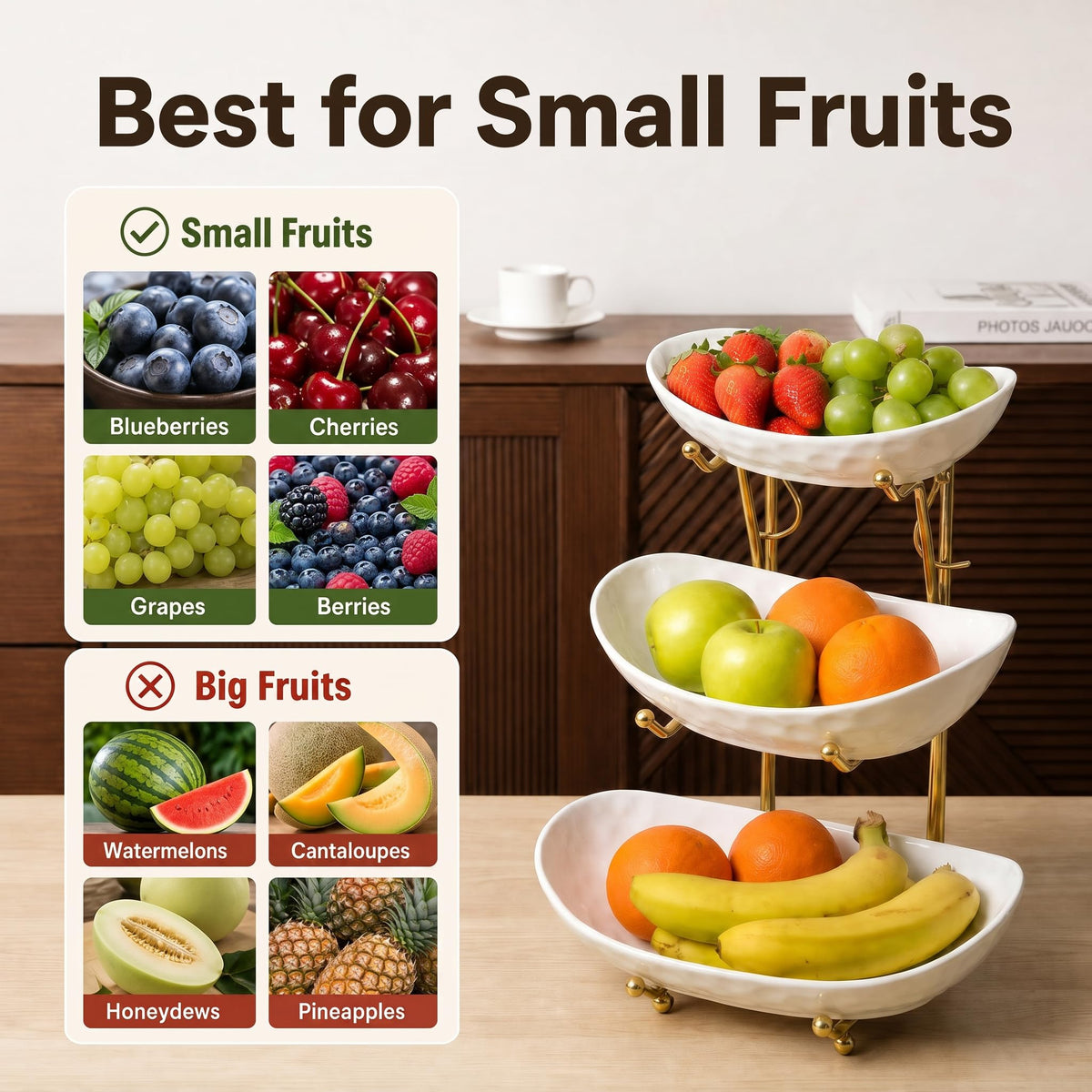 3 Tier Ceramic Fruit Bowl Stand H92731