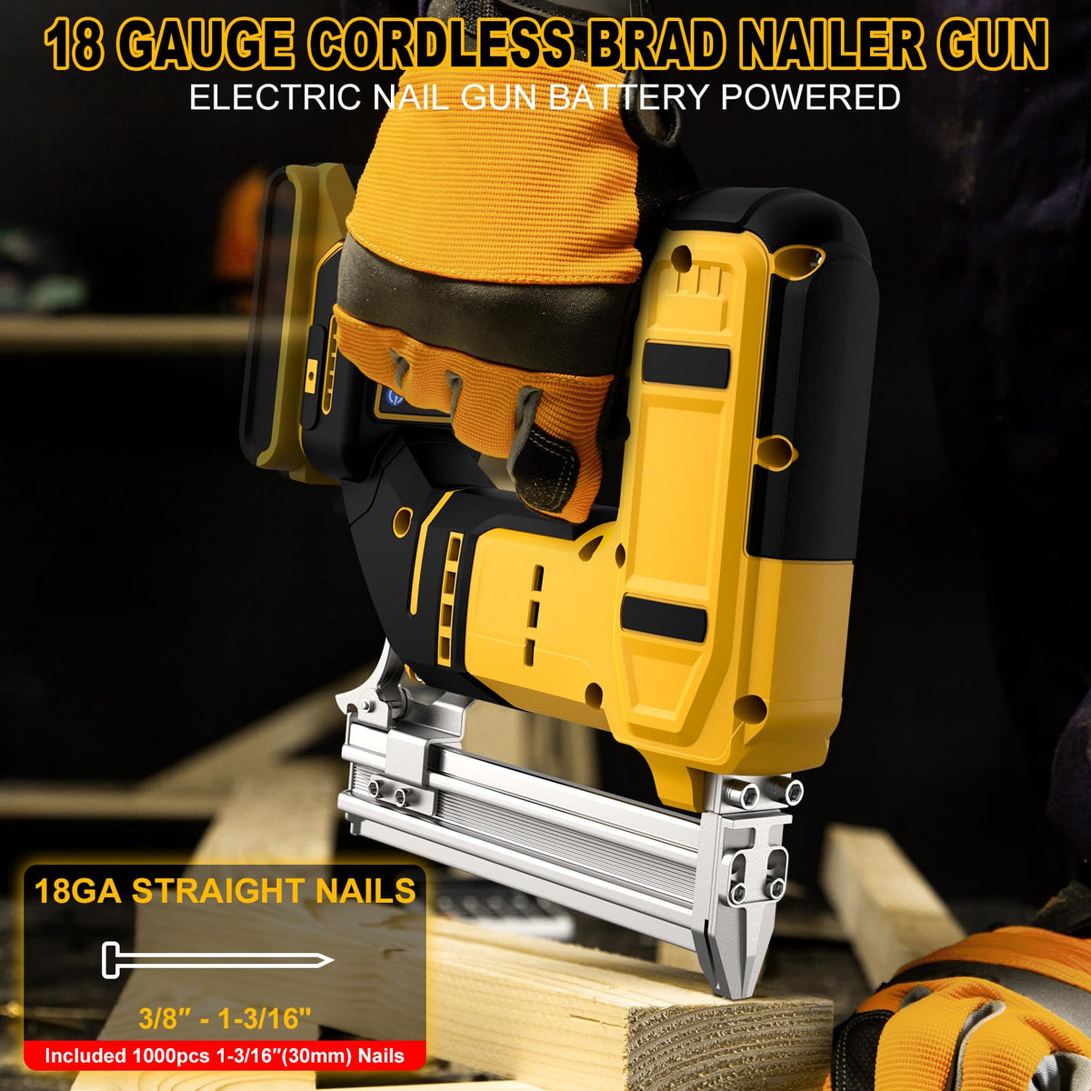 18 Gauge Cordless Brad Nailer with 1000 Nails G6677