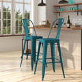 30" Metal Counter Stool with Footrest E32294