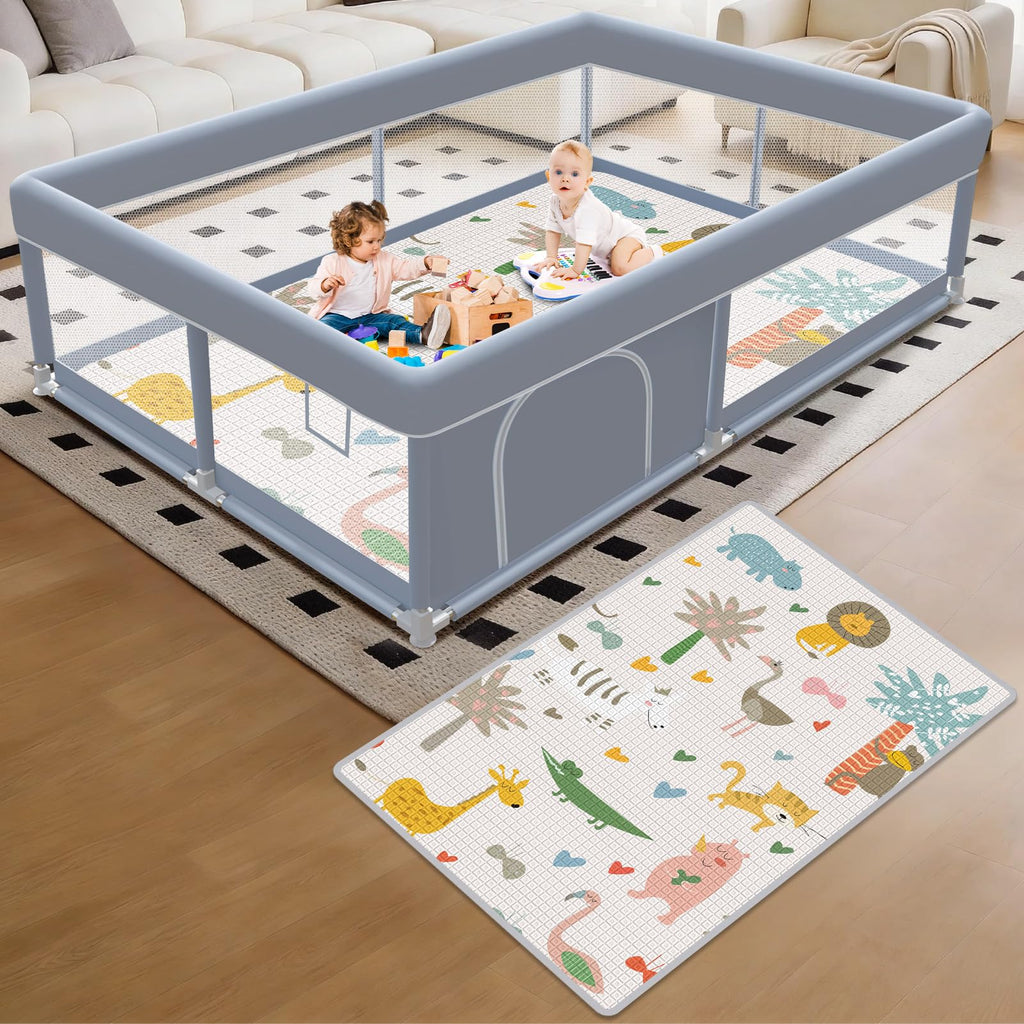65 x 50 Inch Baby Playpen with Mat C4625