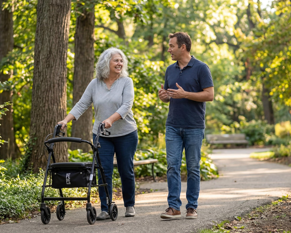 Foldable 4 Wheel Rollator Walker with Seat U971