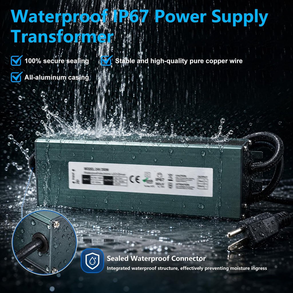 2 Pack 12V 200W Waterproof IP67 LED Driver T990568