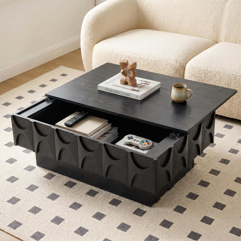 Black Coffee Table with Hidden Storage Q238