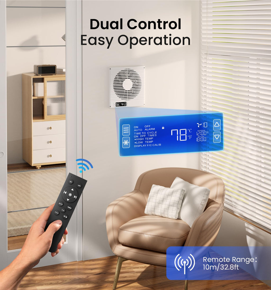 8" Room to Room Ventilation Fan with Remote U830