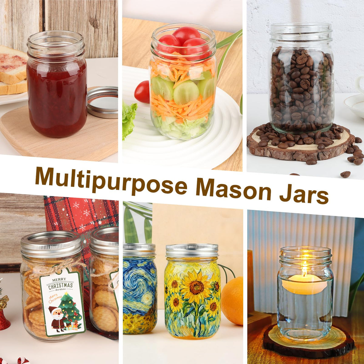 20 Pack 12 oz Mason Jars with Lids and Bands P9616