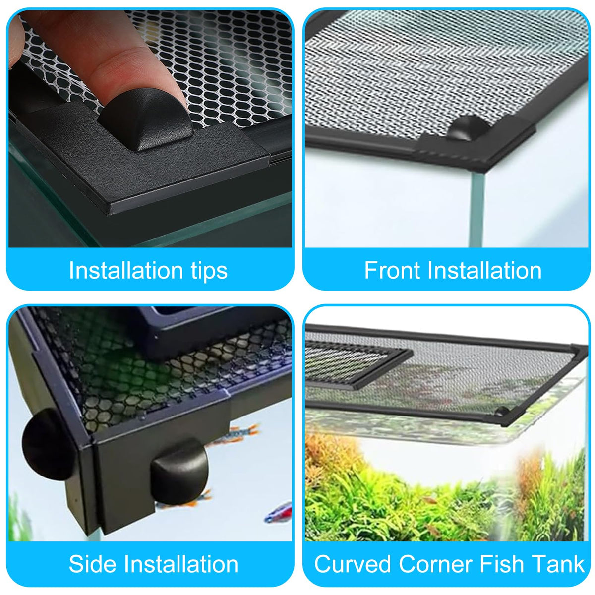 Magnetic Aquarium Net Cover with Feeding Window J969