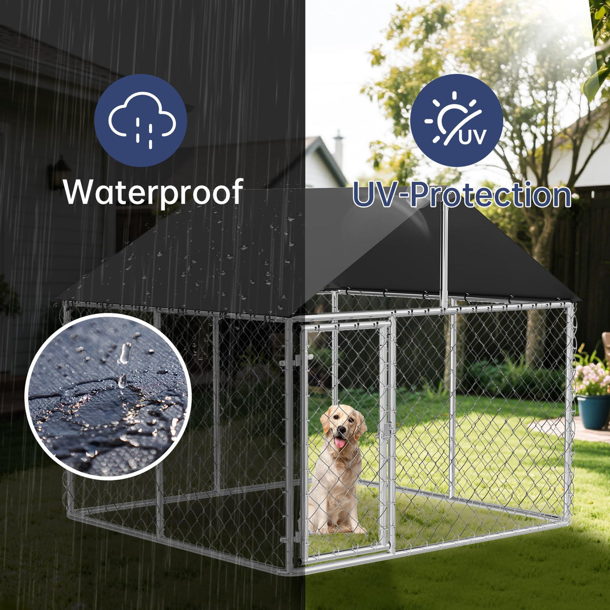 6.56'x 6.56' Heavy Duty Mesh Dog Kennel J782