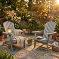 Wood Folding Adirondack Chair Set of 2 Solid Cedar R84508