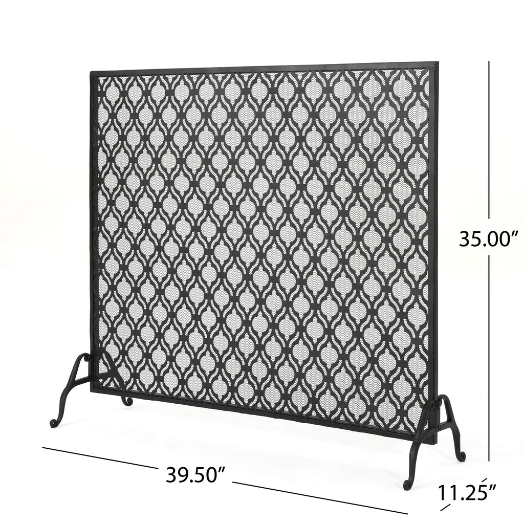 Black Iron Fireplace Screen M6741