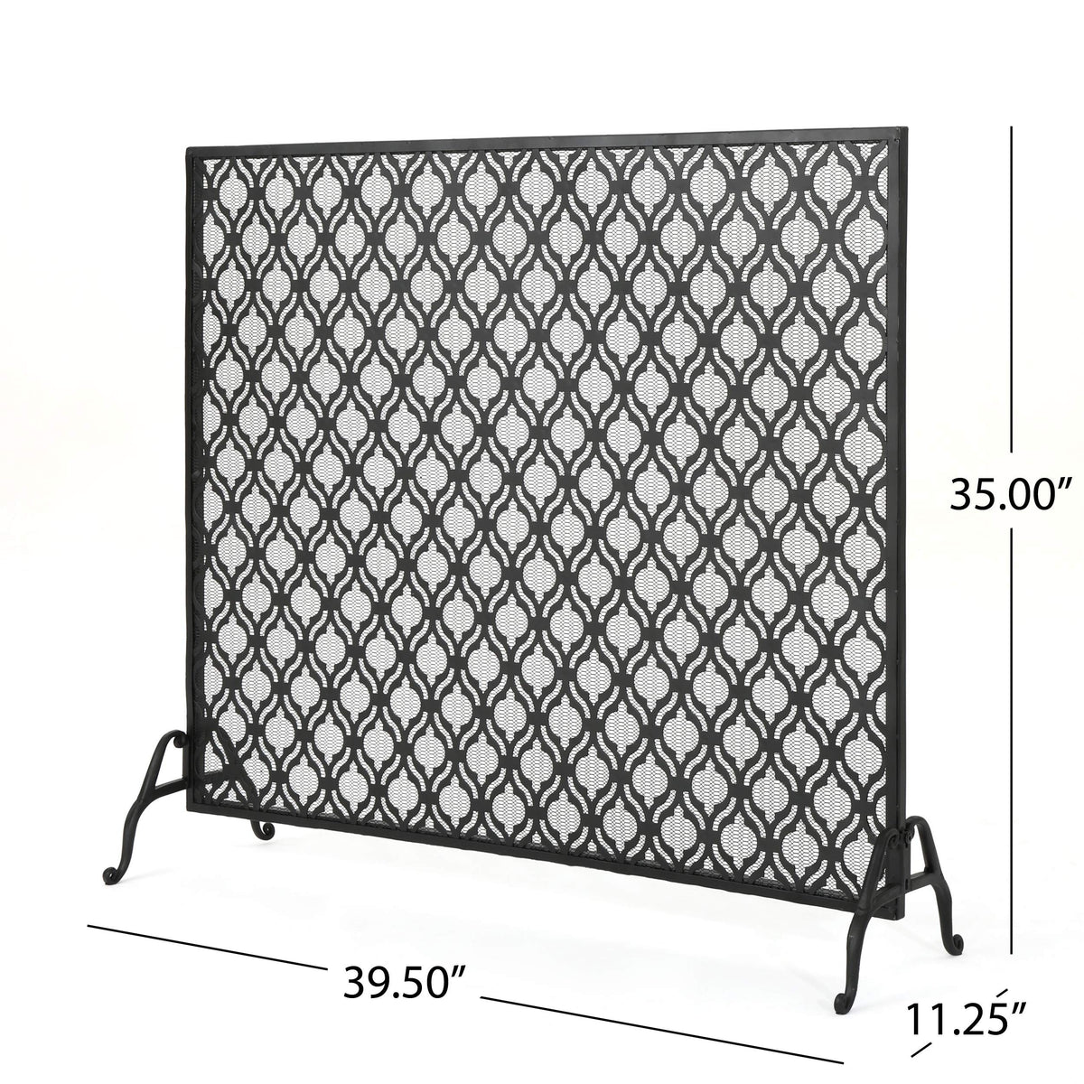 Black Iron Fireplace Screen M6741